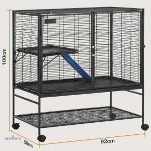 Cage à lapin avec deux niveaux pour un jeu optimal