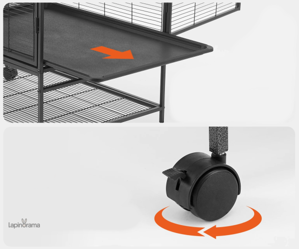 Habitat à deux étages pour lapins, sûr et pratique