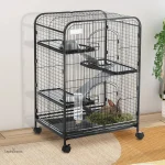 Cage multi-niveaux pour lapin, design pratique