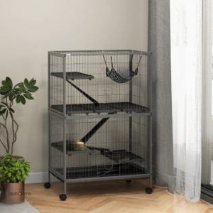 Cage lapin à plusieurs niveaux, idéale pour le confort