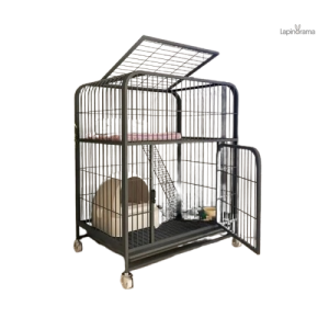 Cage Duplex pour lapin, espace sécurisé et confortable