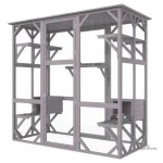 Cage pour lapin avec toit en béton