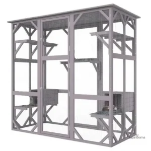 Cage pour lapin avec toit en béton