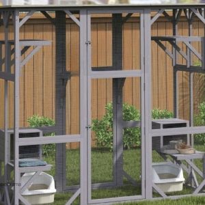 Cage lapin moderne, design avec toit béton