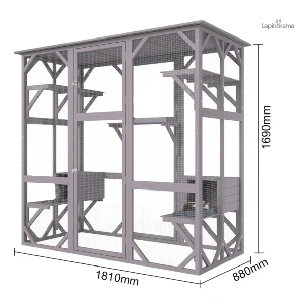 Habitat sécurisé pour lapin, finition béton