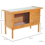 Cage lapin en bois naturel, design simple
