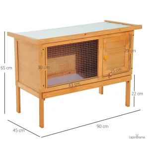 Cage lapin en bois naturel, design simple
