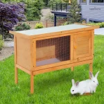 Maison en bois pour lapins, espace sécurisé