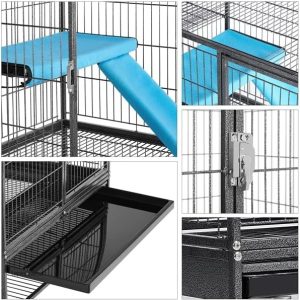 Cage lapin double niveau, design fonctionnel et esthétique