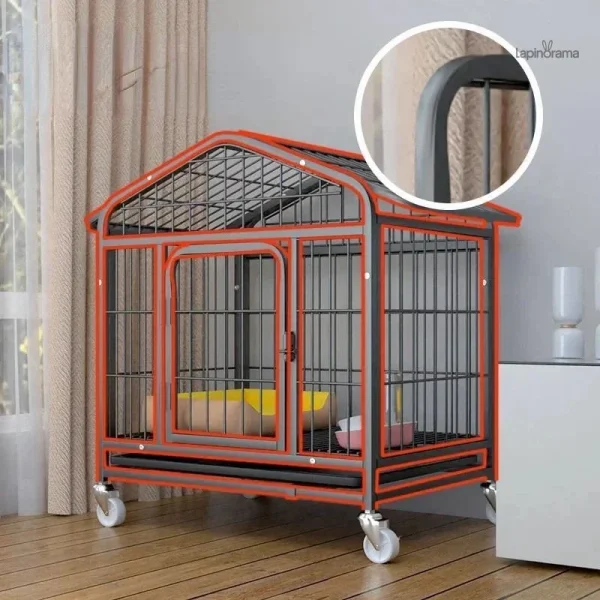 Cage adaptée aux besoins des lapins, esthétique et pratique