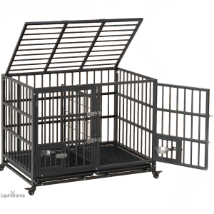 Cage pour lapin avec séparation intégrée