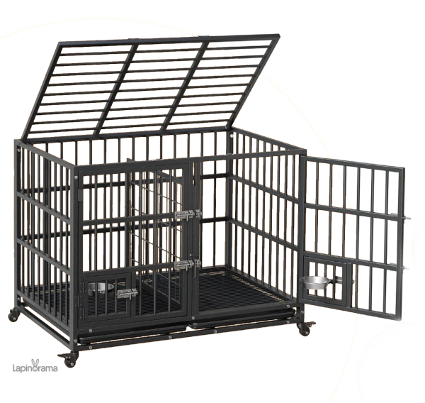 cage-lapin-double-separe-1 Cage pour lapin avec séparation intégrée