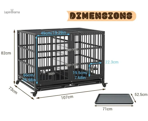 Cage lapin spacieuse avec zone de séparation