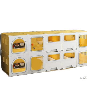 Cage pour lapins adaptée à l'élevage en intérieur ou extérieur