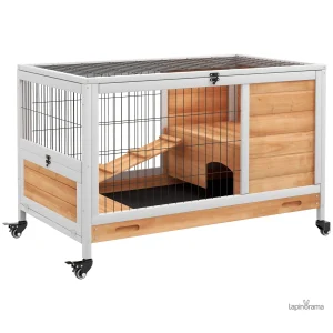 Cage pour lapin avec étage inclus