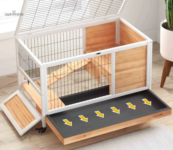 Cage multi-niveaux pour lapin, design pratique