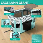 Cage sécurisée pour lapins géants