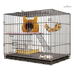 Cage pour lapins à deux niveaux, design fonctionnel