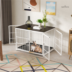 Meuble et cage pour lapin, design fonctionnel