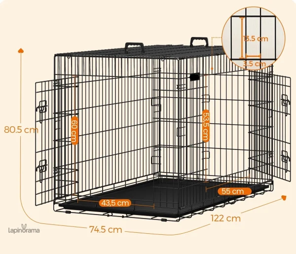 Cage lapin nain, idéale pour l'intérieur, design pratique
