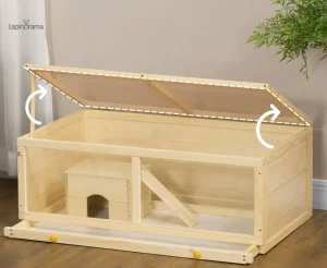 Cage pour lapin en plexiglas, design moderne et pratique