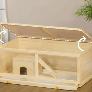 Cage pour lapin en plexiglas, design moderne et pratique