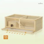 Cage durable pour lapin, offrant une visibilité optimale