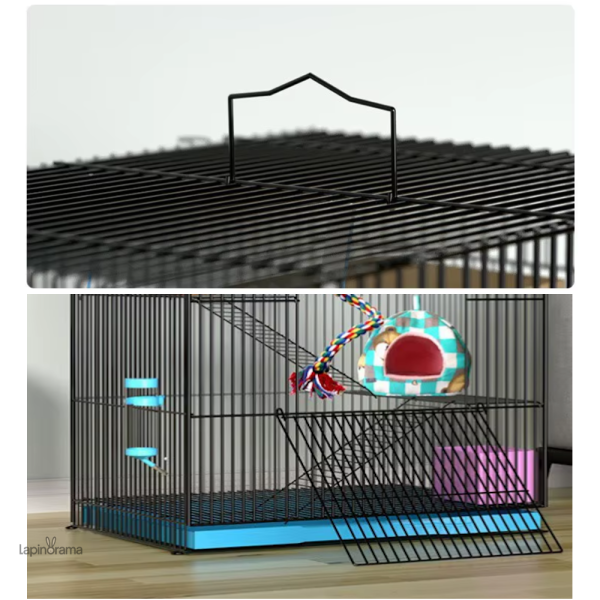 Cage spacieuse pour lapins avec accès multiple
