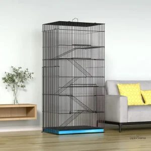 Cage à étages pour lapins, design fonctionnel