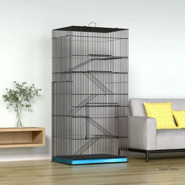Cage à étages pour lapins, design fonctionnel