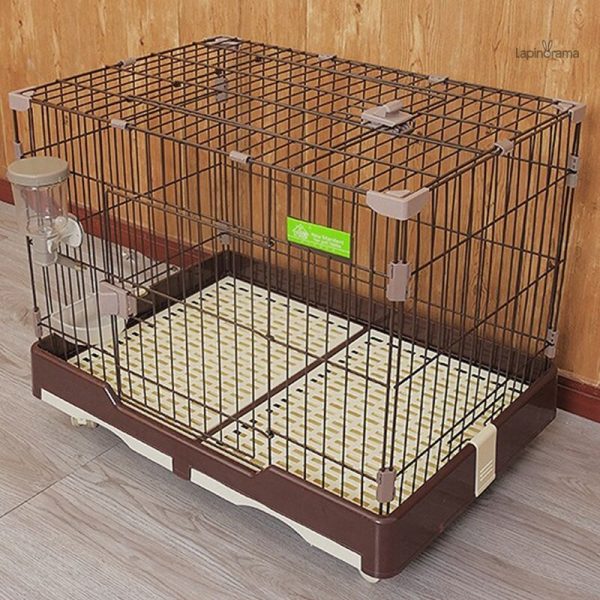 Cage à lapin pratique avec tiroir de rangement
