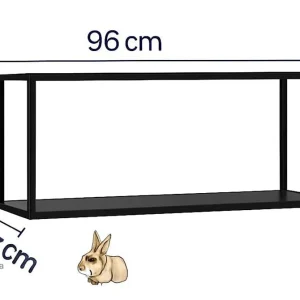 Vitrine pour lapins avec espace de jeu intégré