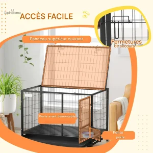 Cage sécurisée pour lapins nains, facile d'accès et d'entretien