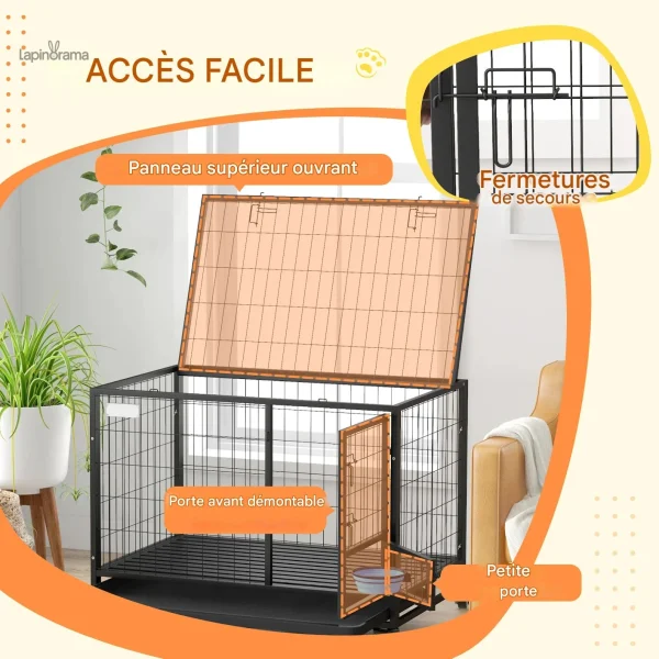 Cage sécurisée pour lapins nains, facile d'accès et d'entretien