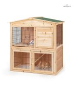 Clapier extérieur pour deux lapins, espace sécurisé