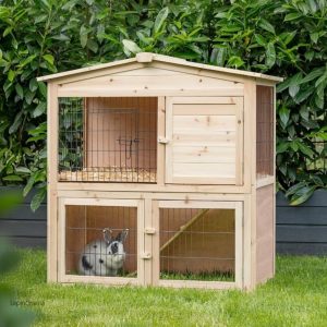 Clapier pour lapins avec accès extérieur et intérieur
