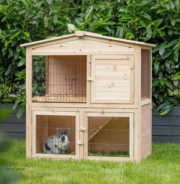 Clapier pour lapins avec accès extérieur et intérieur