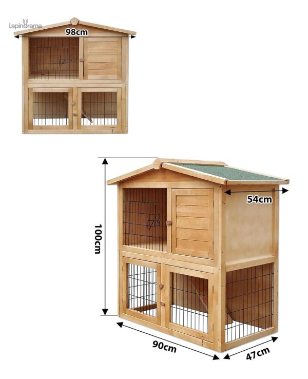 Abri confortable pour deux lapins en extérieur