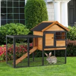 Clapier pour lapins avec espace extérieur sécurisé