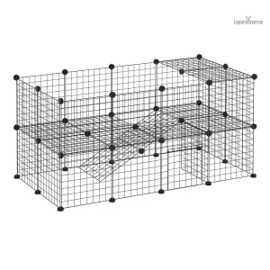 Clapier pour lapins à étage, espace de vie confortable