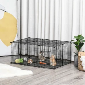 Clapier pour lapins avec 6 cases pratiques