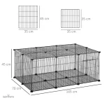 Espace sécurisé pour lapins, 6 cases en béton