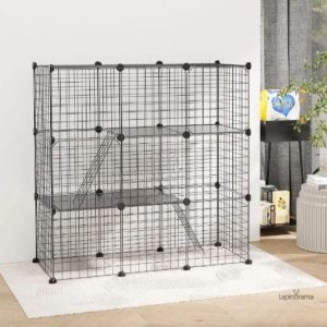 Clapier pour lapins, 9 cases, design modulable et spacieux
