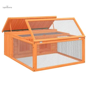 Clapier en bois pour lapins, espace de vie confortable