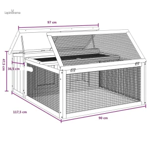 Clapier lapin en bois, design pratique et fonctionnel
