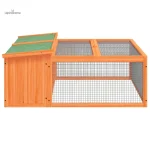 Espace de jeu et repos en bois pour lapins heureux