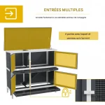 Clapier double pour animaux, idéal pour l'extérieur