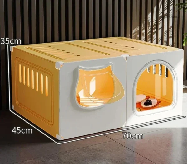 Clapier pour lapins, construction en plastique robuste
