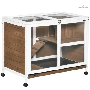 Clapier en bois pour lapin nain
