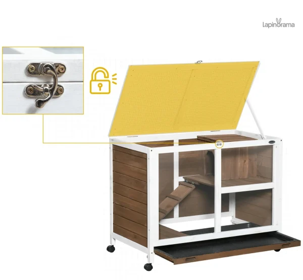 Clapier en bois adapté aux lapins
